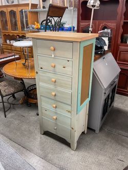 Tall Wood Dresser with 7 Drawers, Narrow Chest Of Drawers Drawers