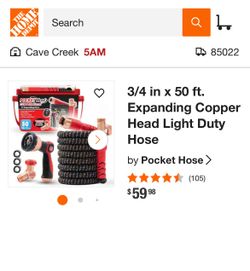 Pocket Hose 3/4 in x 50 ft. Expanding Copper Head Light Duty Hose