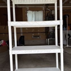 White 4-Shelf Plastic Storage Unit