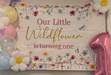 Wildflower 1 year old poster and ONE boxes