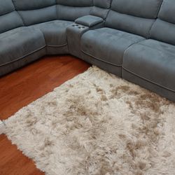 *Weekend Special!!!*---Cozy Alejandra Gray Microfiber Reclining Sectional Sofa---Delivery And Financing Available🤭