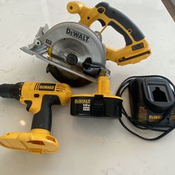 Dewalt Tools Drill And Circular Saw