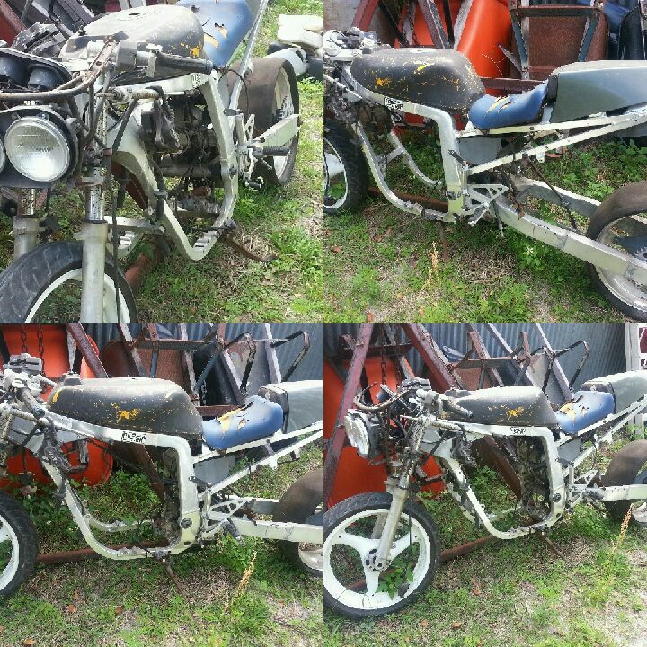 GSXR 1100 drag bike stretched frame wide swing arm.