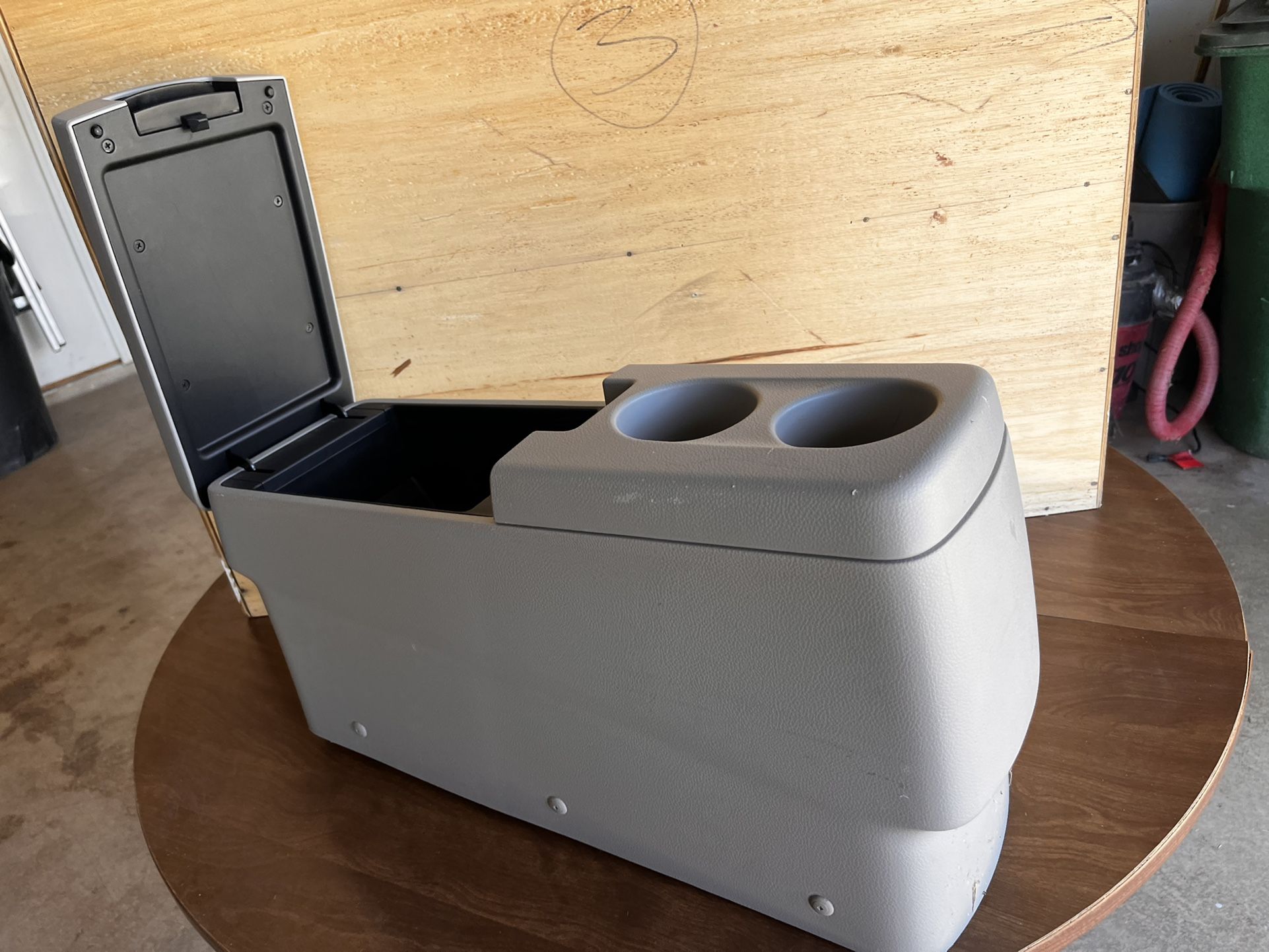 Center Console for Minivans, SUVs, Middle Van Console, Extra Cup Holders, Large Storage, Made in USA (Gray)