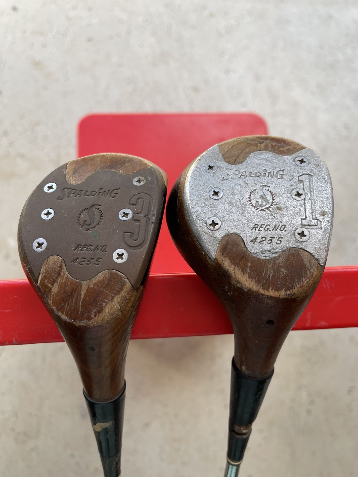 Vintage Spalding Wood - Wood Drivers Golf Clubs