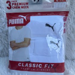 Puma Men's White Crew Neck T-Shirts - 3 Pack