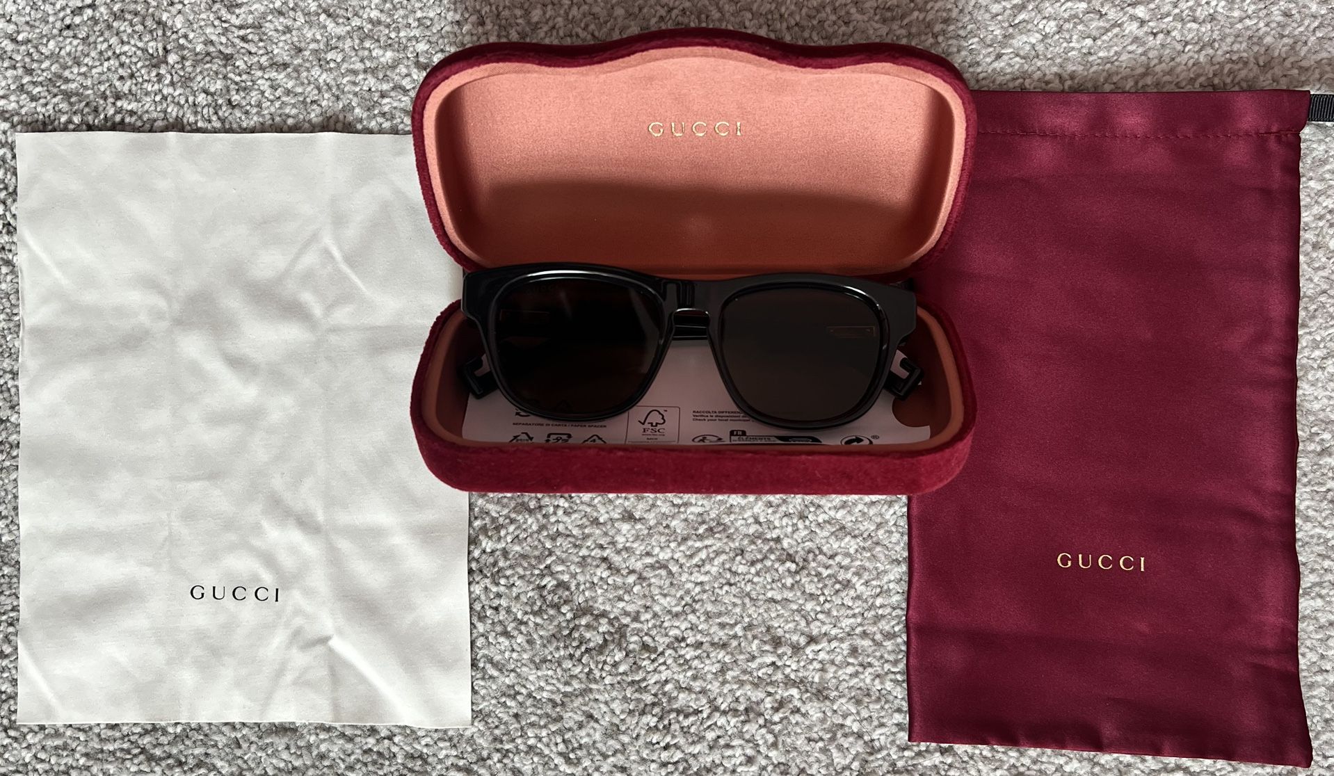 Gucci Sunglasses GG1238S 004 53 (Black) 53 mm