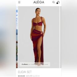 Elegant Red Bikini with Structured Cups and Silky SheenThis stunning red bikini features structured cups that provide support and a silky finish that 