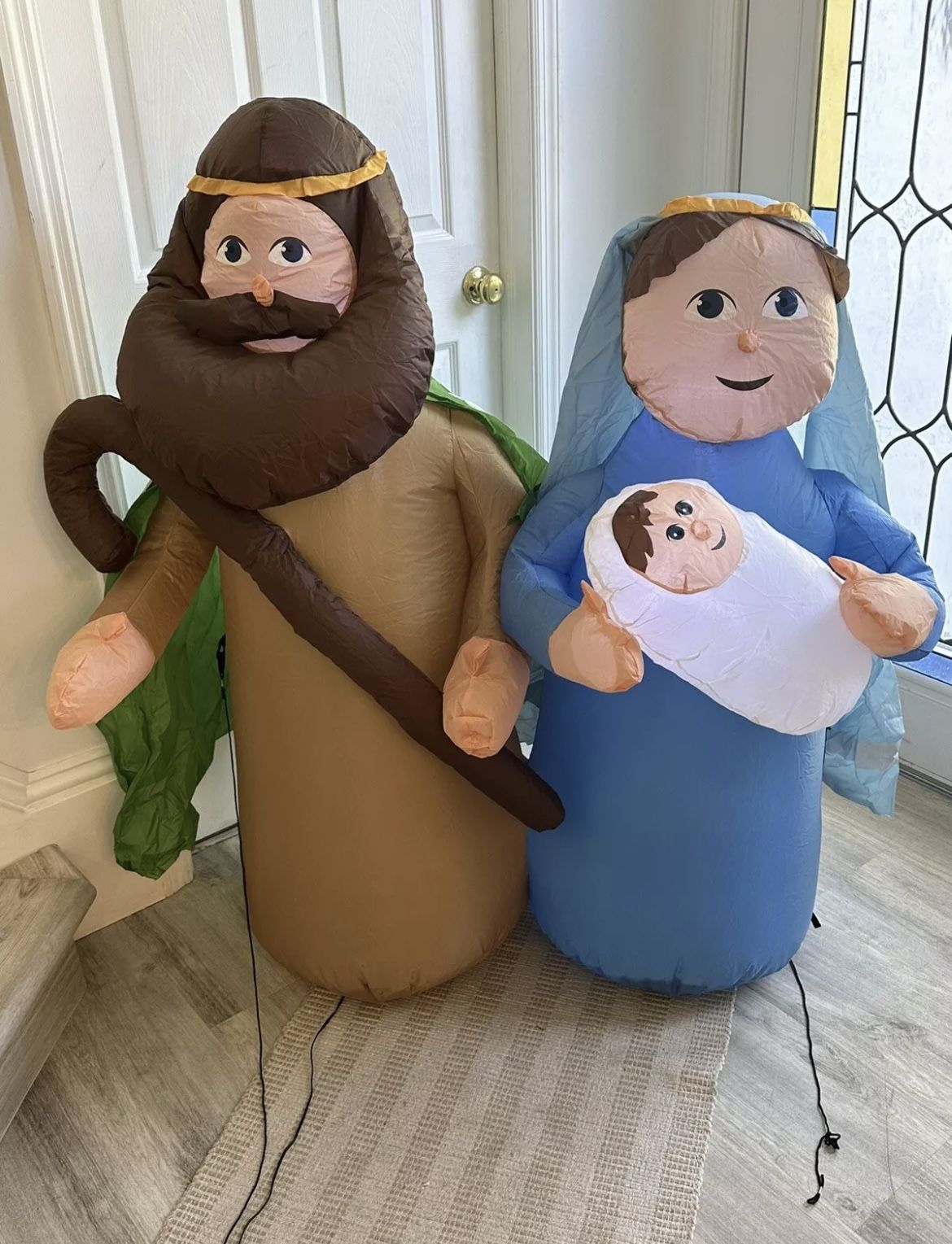 4ft Nativity Lighted Christmas Inflatable Manger Baby Jesus Holy Family Gemmy
