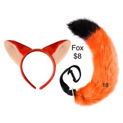 Fox Costume Set Orange Halloween