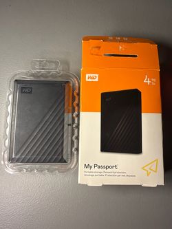 WD My Passport 4TB Portable External Hard Drive – Black with Box