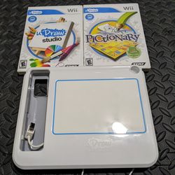 Nintendo Wii U Draw Tablet And 2 Games