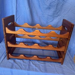 Solid Teak Wine Rack
