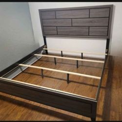 King bed frame with foam mattress