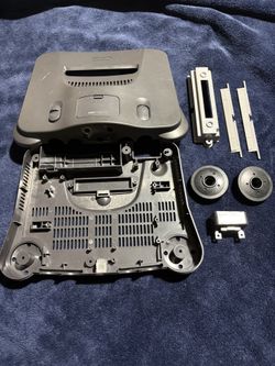 Original OEM Nintendo 64 N64 Console Top & Bottom Gray Shell Case Good Condition all parts except springs