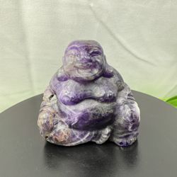 Crystal Amethyst Laughing Buddha