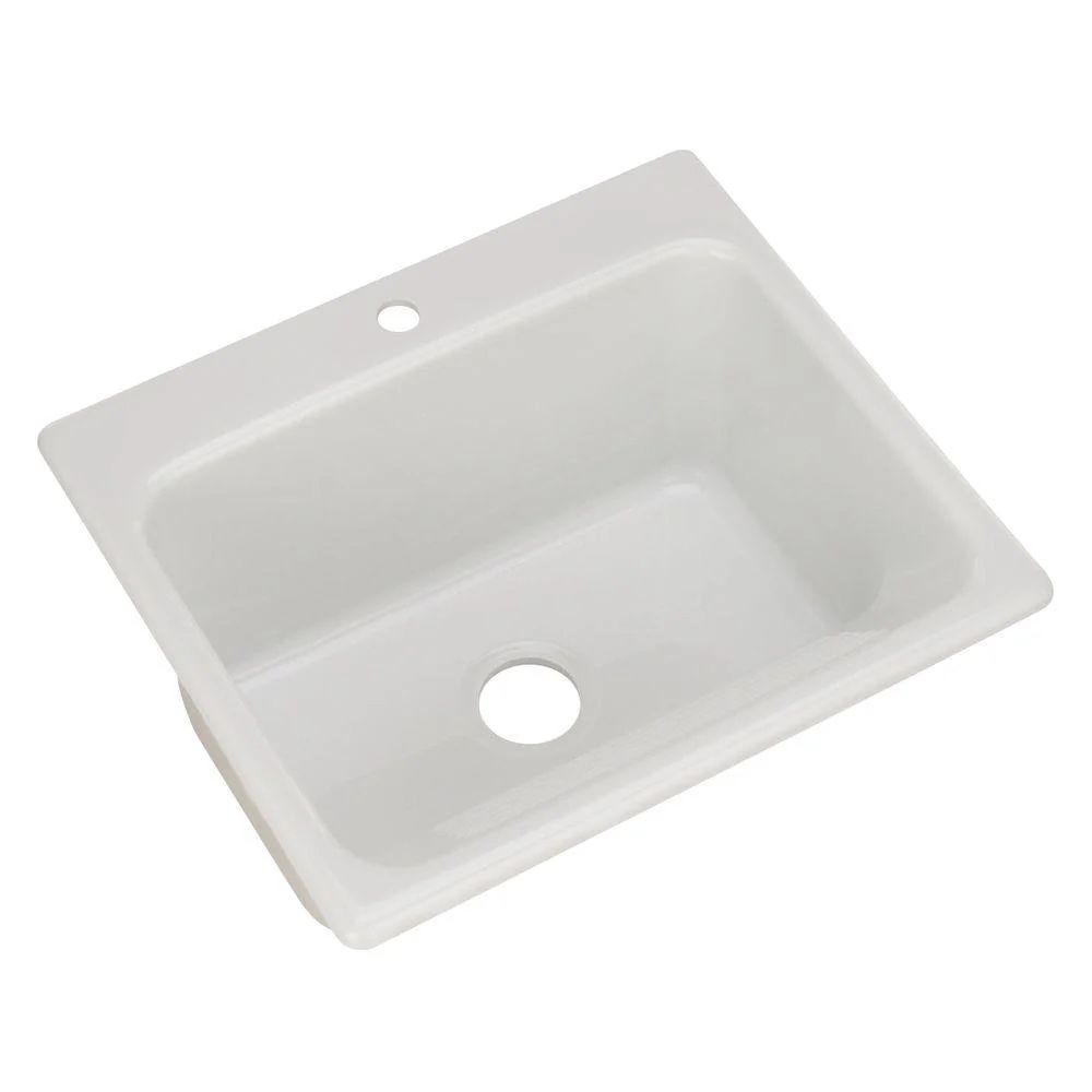 Drop In Acrylic 25 in. 1 Hole Single Bowl Utility Sink in Natural