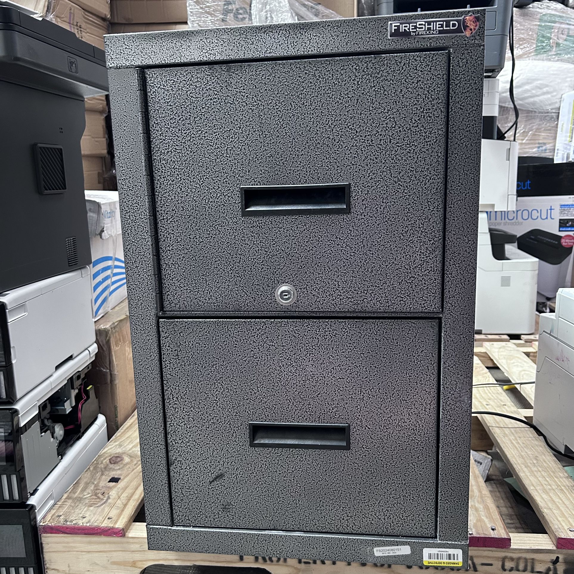 No Keys- FireKing Turtle 22" 2-Drawer Vertical File Cabinet with Lock, Fire & Water Resistant