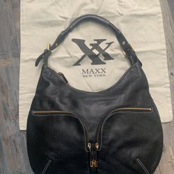 Black Leather MAXX NY Bag NWOT 