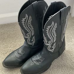 Canyon Trails CT-M100 Black Men's Round Toe Embroidered Rodeo Cowboy Boot US 11