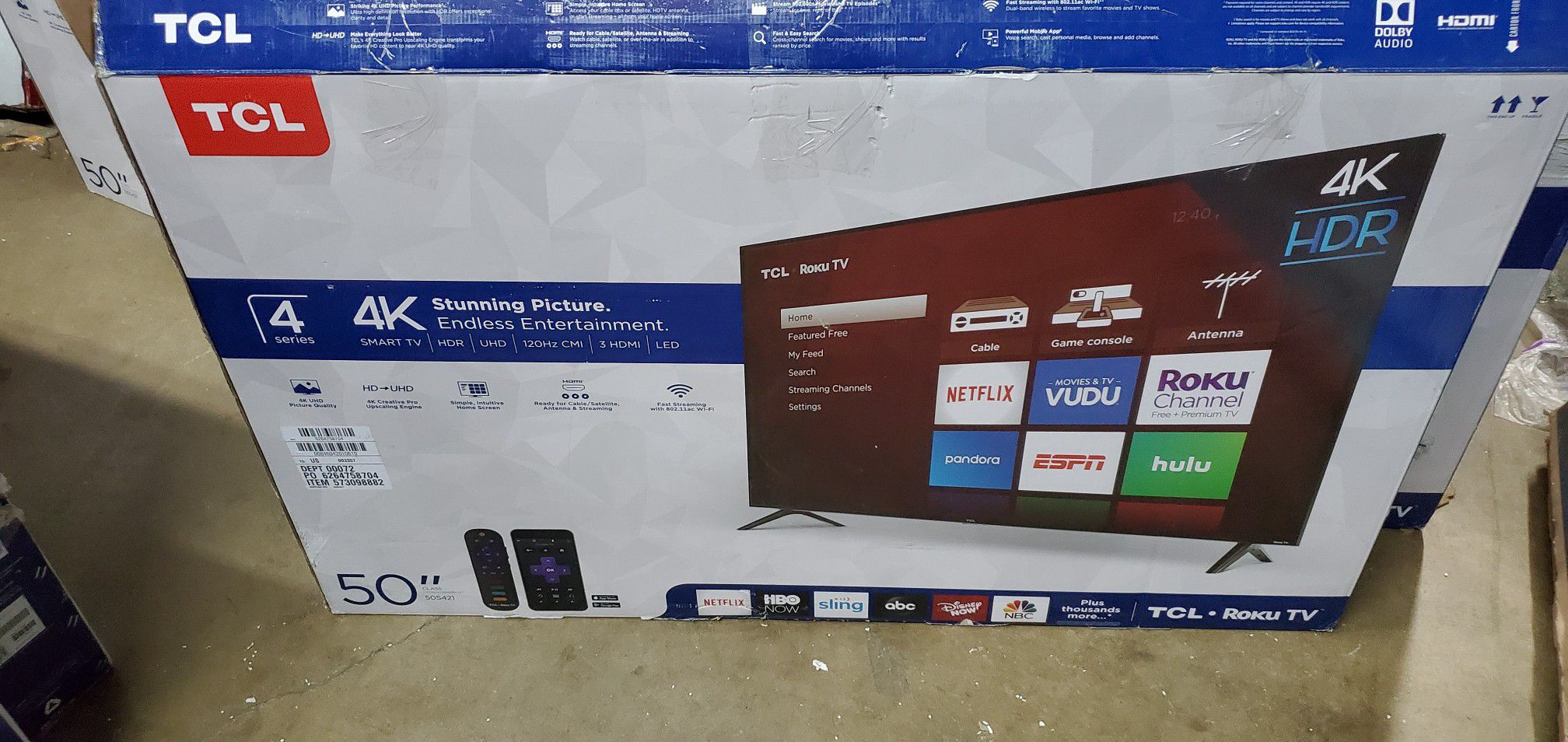 NEW!! 50' TCL 4K UHD/ HDR SMART TV....ROKU TV!!!
