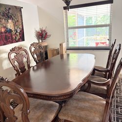 carved hardwood formal dining table set