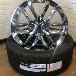 Chrome 6 Lug 22s Denali With Tires