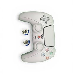 All White Custom Ps5 Controller Upgraded w/ Hall Effect Joysticks