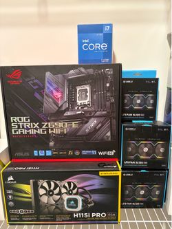 Premium PC Starter Kit: ROG Strix Z690-E + i7-12700K + 7x Lian Li Uni Fans + mid tower case