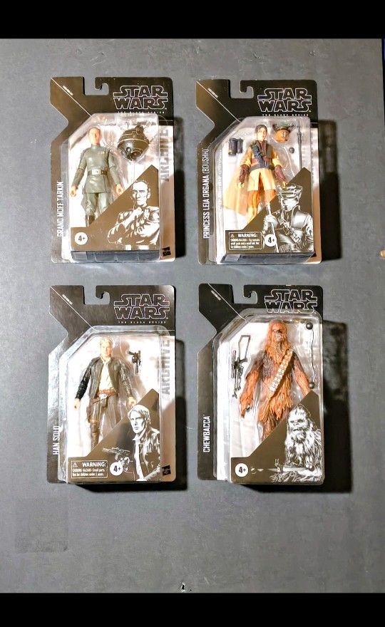 STAR WARS Black Series ARCHIVE COLLECTION WAVE 5 SET Han Leia Chewbacca Tarkin
