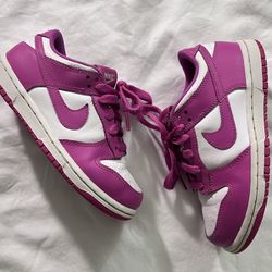 Nike Dunk Low BP Pre‑School Kids 13C White Active Fuchsia FJ0795‑309