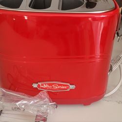 Retro Pop-Up 2 Hot Dog and Bun Toaster, With Mini Tongs, Works With Chicken Dogs, Turkey Dogs, Veggie Links, Sausages and Brats