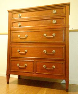 Drexel - MCM 5 Drawer Tall Wood Dresser - Delivered