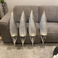 4 Metal Wall Decorative Candle Holders