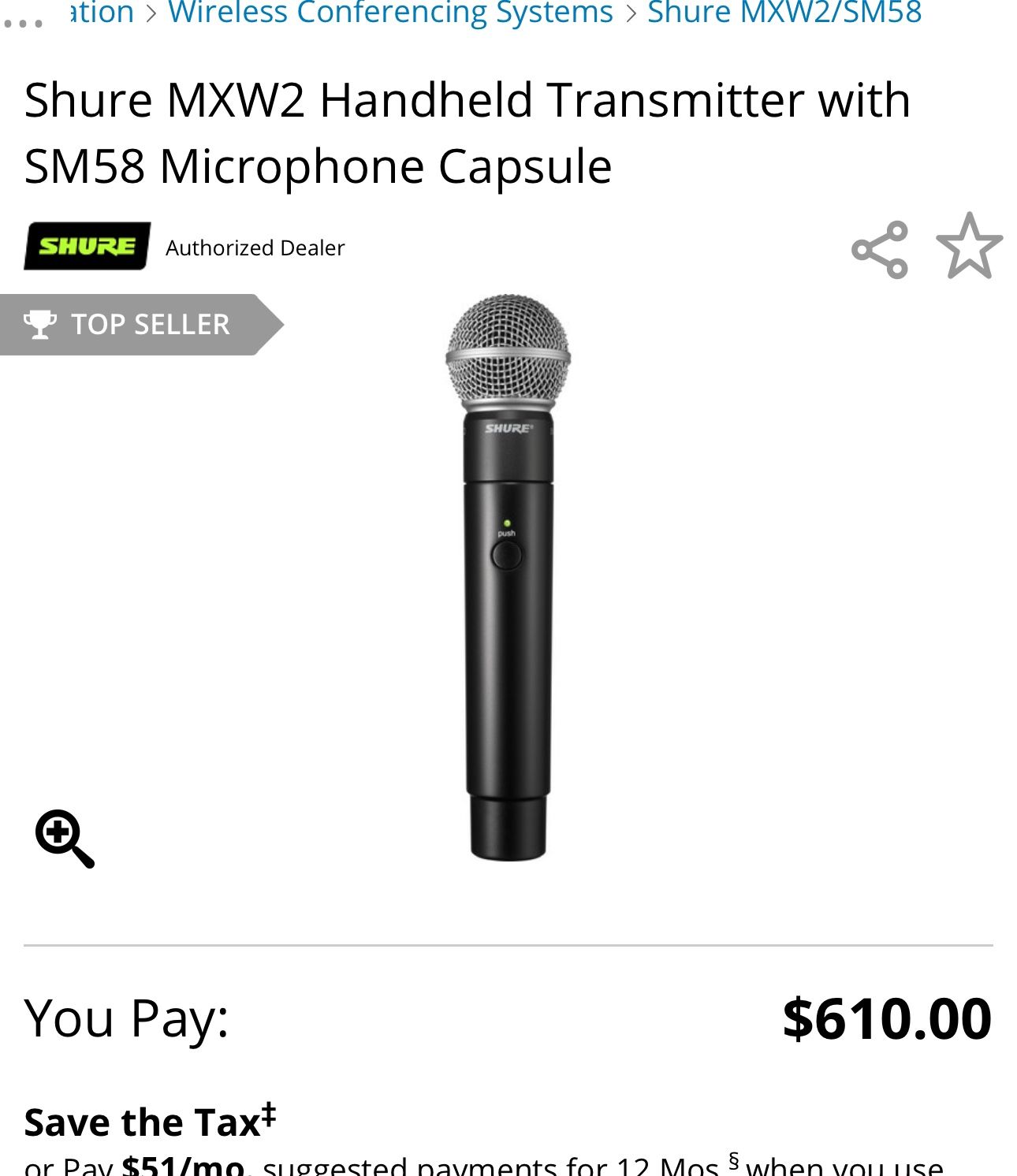 Microphone Shure Sm58