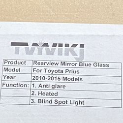 Toyota Prius 10-15 Mirror Glass With Heater Element And Blind spot LED
