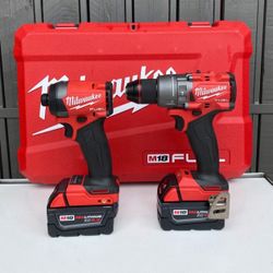 Milwaukee M18 FUEL 18V  Brushless Hammer Drill and Impact Driver Combo Kit (2-Tool) with Batteries