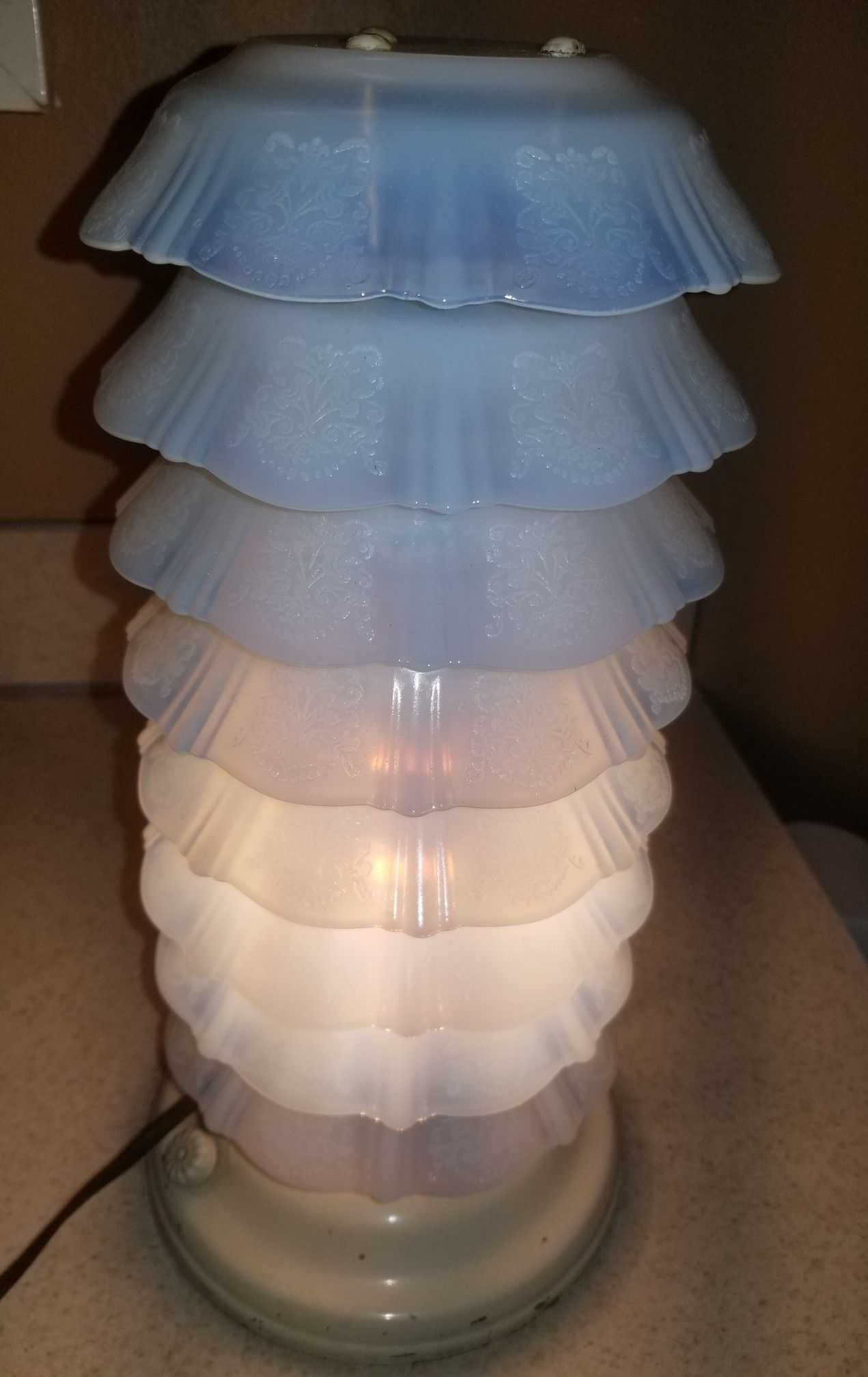 Vintage Custom Made Milk Glass Bowl Lamp