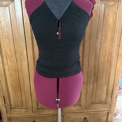 Roberto Cavalli Black Halter Top