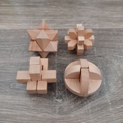 3D Wooden Brain Teaser Puzzles