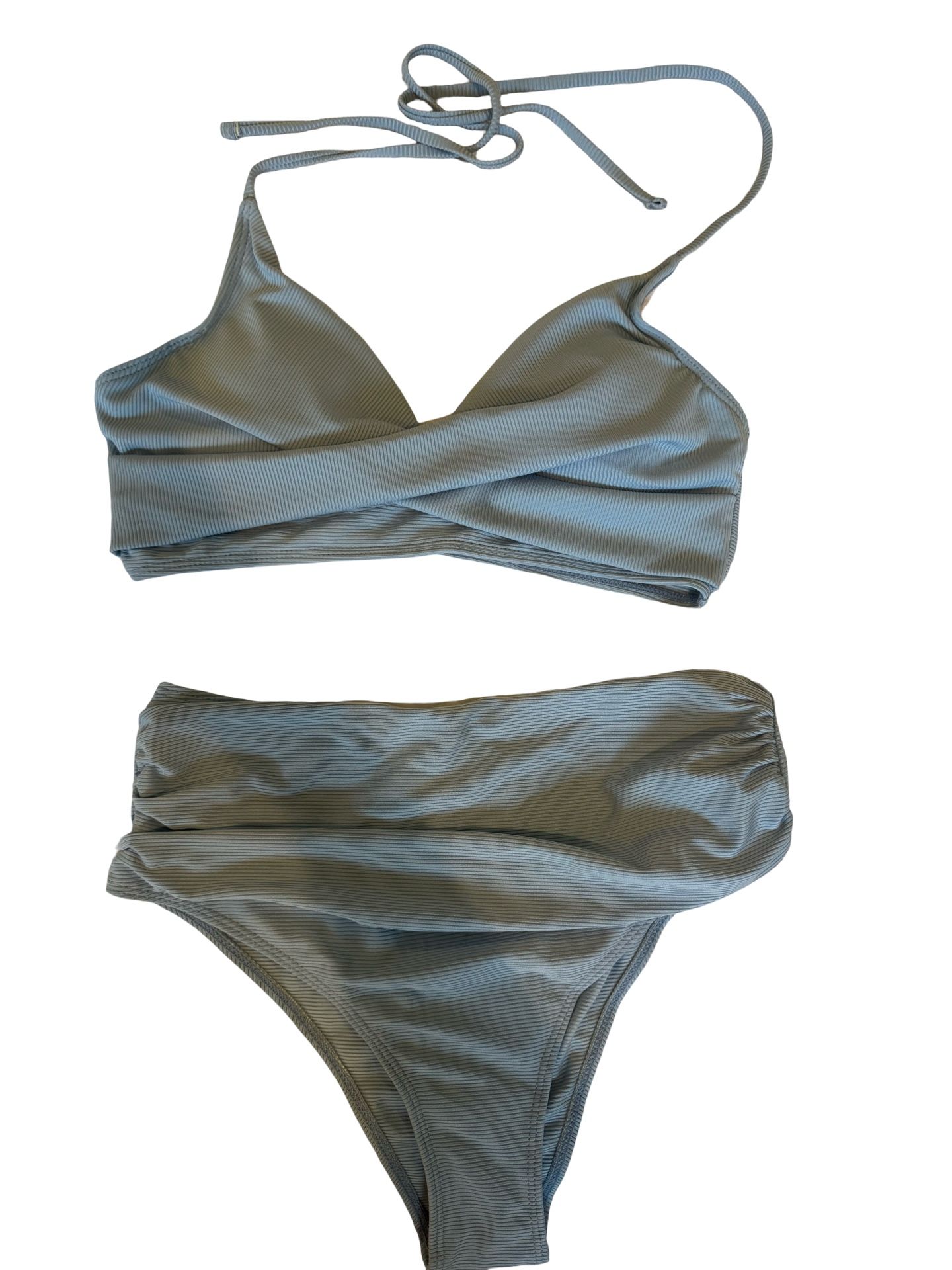 Pastel Blue Bikini - High Waisted Bottoms- (Size Medium) *Never Worn!!*