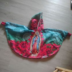 Virgin de Guadalupe Hooded Poncho Cape