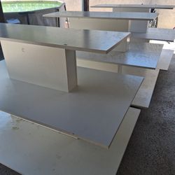3 White Table Shelves 