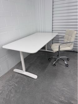 IKEA BEKANT Desk, white, 63x31.5 and chair