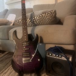 Electric Guitar With Amp And Cord