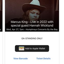 Marcus King Band at Humphreys 4/27