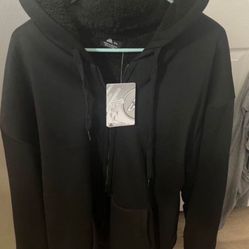 Amazing Deal New Men’s Outerwear XXL Black Warm Zip Up Hoodie Coat Half Price 