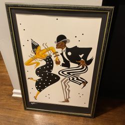 A Beautiful Picture Of A Black Couple Dancing And Enjoy Themselves (38” Long X 26” Wide) (NO SHIPPING)