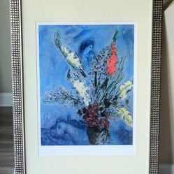 Marc Chagall The Gladioli 362/650 Facsimile Signed Chromolithograph COA 28x40