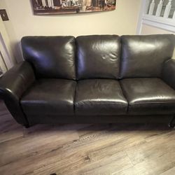 Gently Used $585 Brown Leather Couch
